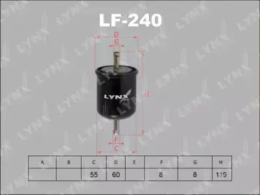 LF240 LYNXauto Топливный фильтр LF240 LYNXauto Топливный фильтр