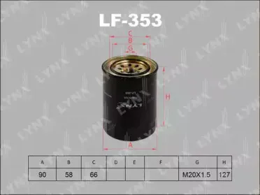 LF353 LYNXauto Топливный фильтр LF353 LYNXauto Топливный фильтр