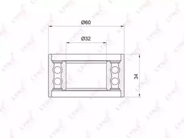 PB-1057 LYNXauto Натяжной ролик, ремень ГРМ PB-1057 LYNXauto Натяжной ролик, ремень ГРМ