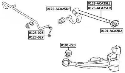 0125-ACA25LR ASVA Рычаг независимой подвески колеса, подвеска колеса 0125-ACA25LR ASVA Рычаг независимой подвески колеса, подвеска колеса