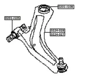 0201J10B ASVA Подвеска, рычаг независимой подвески колеса 0201J10B ASVA Подвеска, рычаг независимой подвески колеса