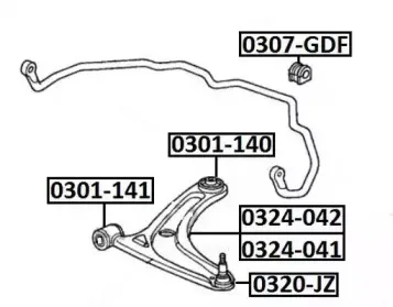 0301-141 ASVA Подвеска, рычаг независимой подвески колеса 0301-141 ASVA Подвеска, рычаг независимой подвески колеса