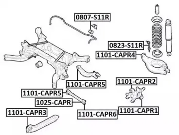 1101-CAPR3 ASVA Подвеска, рычаг независимой подвески колеса 1101-CAPR3 ASVA Подвеска, рычаг независимой подвески колеса