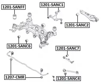 1201-SANC7 ASVA Подвеска, рычаг независимой подвески колеса 1201-SANC7 ASVA Подвеска, рычаг независимой подвески колеса