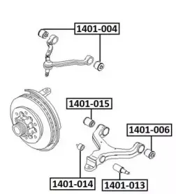 1401-006 ASVA Подвеска, рычаг независимой подвески колеса 1401-006 ASVA Подвеска, рычаг независимой подвески колеса