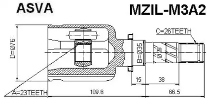 MZIL-M3A2 ASVA Шарнирный комплект, приводной вал MZIL-M3A2 ASVA Шарнирный комплект, приводной вал
