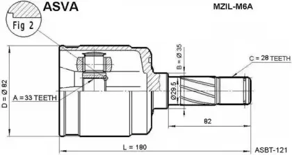 MZIL-M6A ASVA Шарнирный комплект, приводной вал MZIL-M6A ASVA Шарнирный комплект, приводной вал