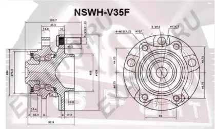 NSWH-V35F ASVA Ступица колеса NSWH-V35F ASVA Ступица колеса