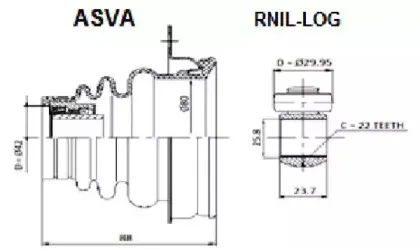 RNIL-LOG ASVA Шарнирный комплект, приводной вал RNIL-LOG ASVA Шарнирный комплект, приводной вал