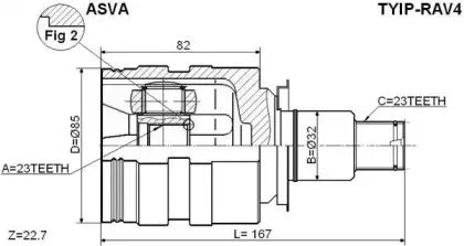 TYIP-RAV4 ASVA Шарнирный комплект, приводной вал TYIP-RAV4 ASVA Шарнирный комплект, приводной вал