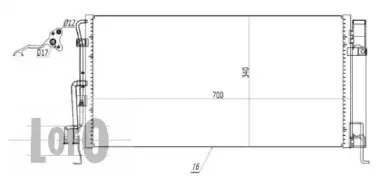 016-016-0004 LORO Конденсатор, кондиционер 016-016-0004 LORO Конденсатор, кондиционер
