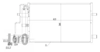 030-016-0017 LORO Конденсатор, кондиционер 030-016-0017 LORO Конденсатор, кондиционер