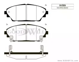 1125 F GOODWILL Комплект тормозных колодок, дисковый тормоз 1125 F GOODWILL Комплект тормозных колодок, дисковый тормоз