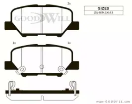2120 R GOODWILL Комплект тормозных колодок, дисковый тормоз 2120 R GOODWILL Комплект тормозных колодок, дисковый тормоз
