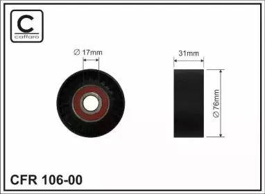 106-00 CAFFARO Паразитный / ведущий ролик, поликлиновой ремень 106-00 CAFFARO Паразитный / ведущий ролик, поликлиновой ремень