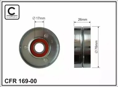 169-00 CAFFARO Натяжной ролик, поликлиновойремень 169-00 CAFFARO Натяжной ролик, поликлиновойремень