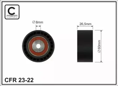 23-22 CAFFARO Паразитный / ведущий ролик, поликлиновой ремень 23-22 CAFFARO Паразитный / ведущий ролик, поликлиновой ремень