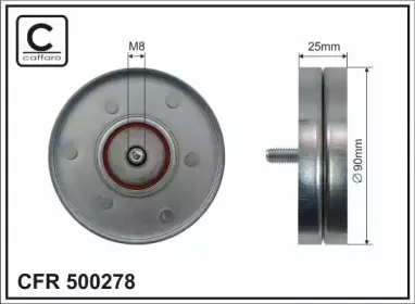 500278 CAFFARO Паразитный / ведущий ролик, поликлиновой ремень 500278 CAFFARO Паразитный / ведущий ролик, поликлиновой ремень