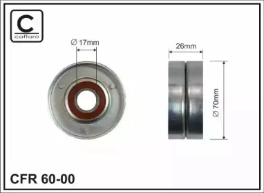 60-00 CAFFARO Натяжной ролик, поликлиновойремень 60-00 CAFFARO Натяжной ролик, поликлиновойремень