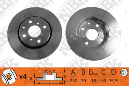 RN1214 NiBK Тормозной диск RN1214 NiBK Тормозной диск