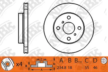 RN1253 NiBK Тормозной диск RN1253 NiBK Тормозной диск
