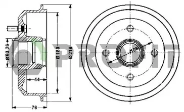 5020-0024 PROFIT Тормозной барабан 5020-0024 PROFIT Тормозной барабан