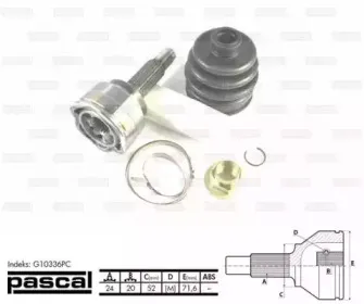 G10336PC PASCAL Шарнирный комплект, приводной вал G10336PC PASCAL Шарнирный комплект, приводной вал