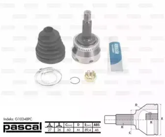 G10348PC PASCAL Шарнирный комплект, приводной вал G10348PC PASCAL Шарнирный комплект, приводной вал