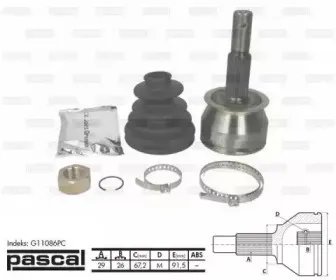 G11086PC PASCAL Шарнирный комплект, приводной вал G11086PC PASCAL Шарнирный комплект, приводной вал