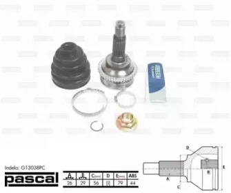 G13038PC PASCAL Шарнирный комплект, приводной вал G13038PC PASCAL Шарнирный комплект, приводной вал