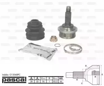 G13068PC PASCAL Шарнирный комплект, приводной вал G13068PC PASCAL Шарнирный комплект, приводной вал