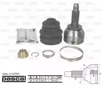 G13070PC PASCAL Шарнирный комплект, приводной вал G13070PC PASCAL Шарнирный комплект, приводной вал