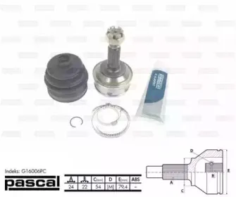 G16006PC PASCAL Шарнирный комплект, приводной вал G16006PC PASCAL Шарнирный комплект, приводной вал