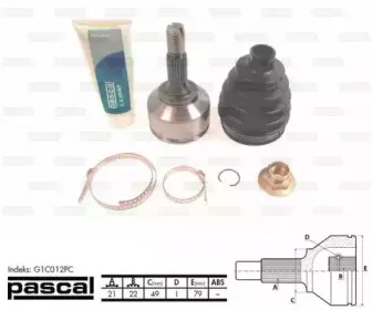 G1C012PC PASCAL Шарнирный комплект, приводной вал G1C012PC PASCAL Шарнирный комплект, приводной вал