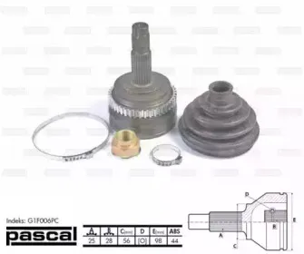 G1F006PC PASCAL Шарнирный комплект, приводной вал G1F006PC PASCAL Шарнирный комплект, приводной вал