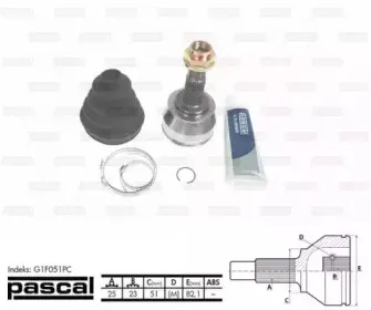 G1F051PC PASCAL Шарнирный комплект, приводной вал G1F051PC PASCAL Шарнирный комплект, приводной вал
