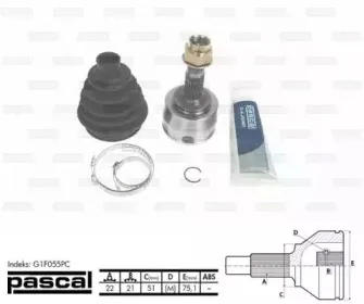 G1F055PC PASCAL Шарнирный комплект, приводной вал G1F055PC PASCAL Шарнирный комплект, приводной вал