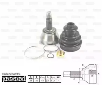 G1G004PC PASCAL Шарнир, приводной вал G1G004PC PASCAL Шарнир, приводной вал