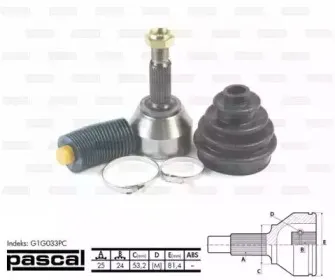 G1G033PC PASCAL Шарнирный комплект, приводной вал G1G033PC PASCAL Шарнирный комплект, приводной вал