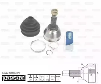 G1G043PC PASCAL Шарнирный комплект, приводной вал G1G043PC PASCAL Шарнирный комплект, приводной вал