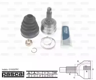 G1K007PC PASCAL Шарнирный комплект, приводной вал G1K007PC PASCAL Шарнирный комплект, приводной вал