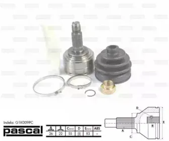 G1K009PC PASCAL Шарнирный комплект, приводной вал G1K009PC PASCAL Шарнирный комплект, приводной вал