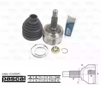 G1M006PC PASCAL Шарнирный комплект, приводной вал G1M006PC PASCAL Шарнирный комплект, приводной вал