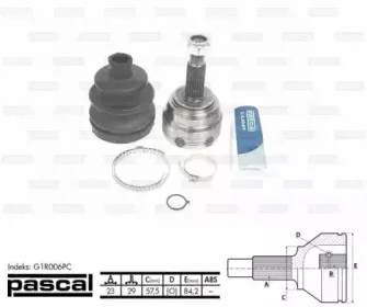 G1R006PC PASCAL Шарнирный комплект, приводной вал G1R006PC PASCAL Шарнирный комплект, приводной вал