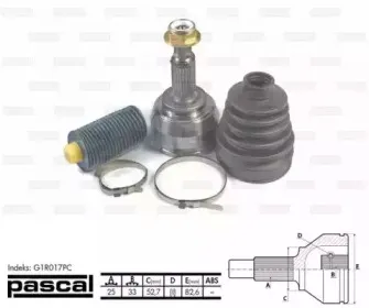 G1R017PC PASCAL Шарнирный комплект, приводной вал G1R017PC PASCAL Шарнирный комплект, приводной вал