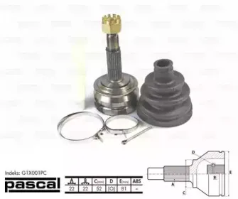 G1X001PC PASCAL Шарнирный комплект, приводной вал G1X001PC PASCAL Шарнирный комплект, приводной вал