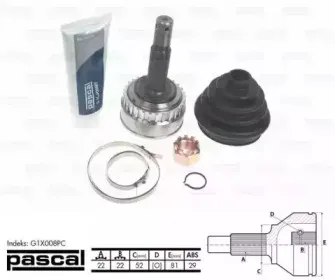 G1X008PC PASCAL Шарнирный комплект, приводной вал G1X008PC PASCAL Шарнирный комплект, приводной вал