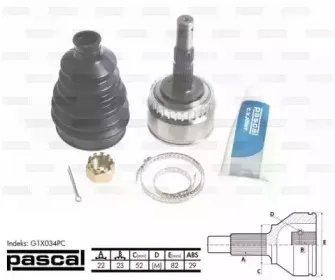 G1X034PC PASCAL Шарнирный комплект, приводной вал G1X034PC PASCAL Шарнирный комплект, приводной вал