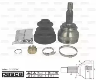 G1Y017PC PASCAL Шарнирный комплект, приводной вал G1Y017PC PASCAL Шарнирный комплект, приводной вал