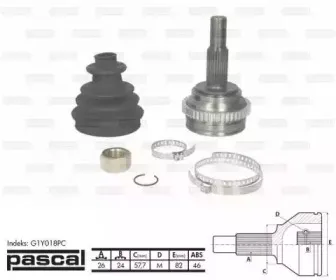 G1Y018PC PASCAL Шарнирный комплект, приводной вал G1Y018PC PASCAL Шарнирный комплект, приводной вал